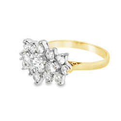 Pre Owned 18ct Diamond Cluster Ring ZU804